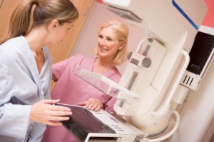 Nurse With Patient About To Have A Mammogram