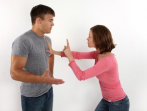 teen couple arguing