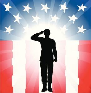 soldier salute flag